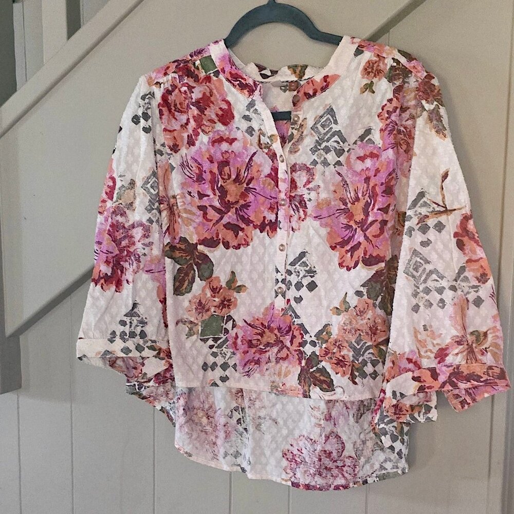 Anthropologie Pilcro  Button Front Top Blouse, XL